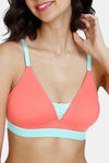 Zivame Beautiful Basics Padded Non Wired 3/4Th Coverage T-Shirt Bra - Georgia Peach — thumbnail 5